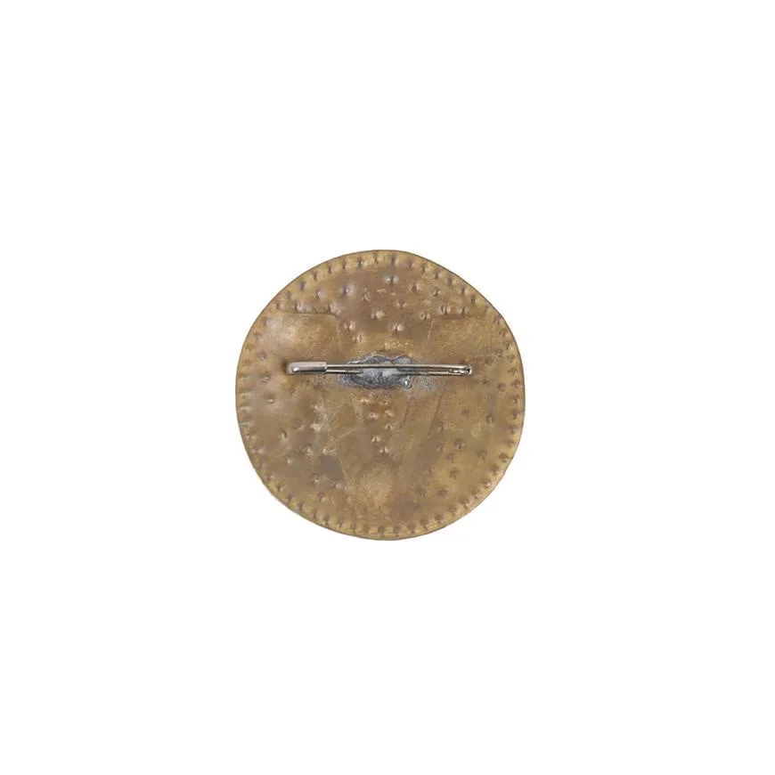 V BADGE 80MM BRASS official product image 2