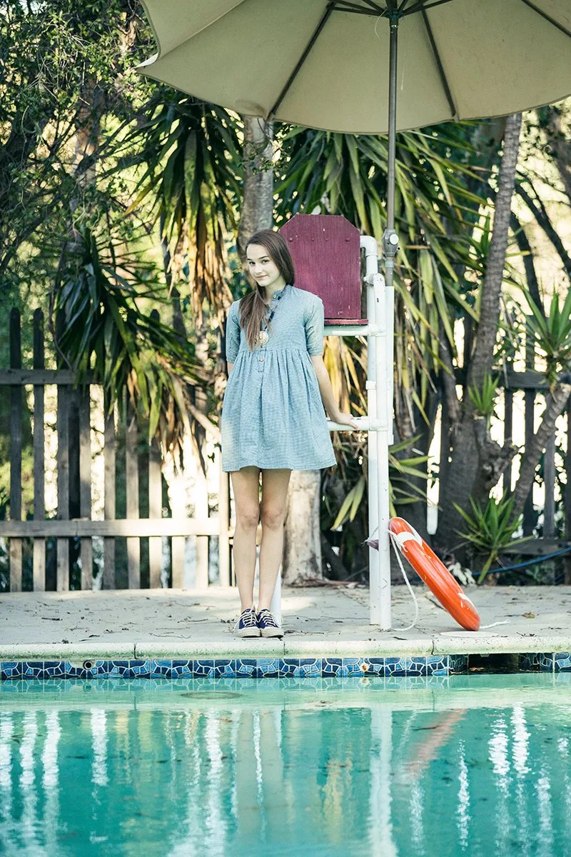 LANCASTER INDIGO CHECK DRESS source image