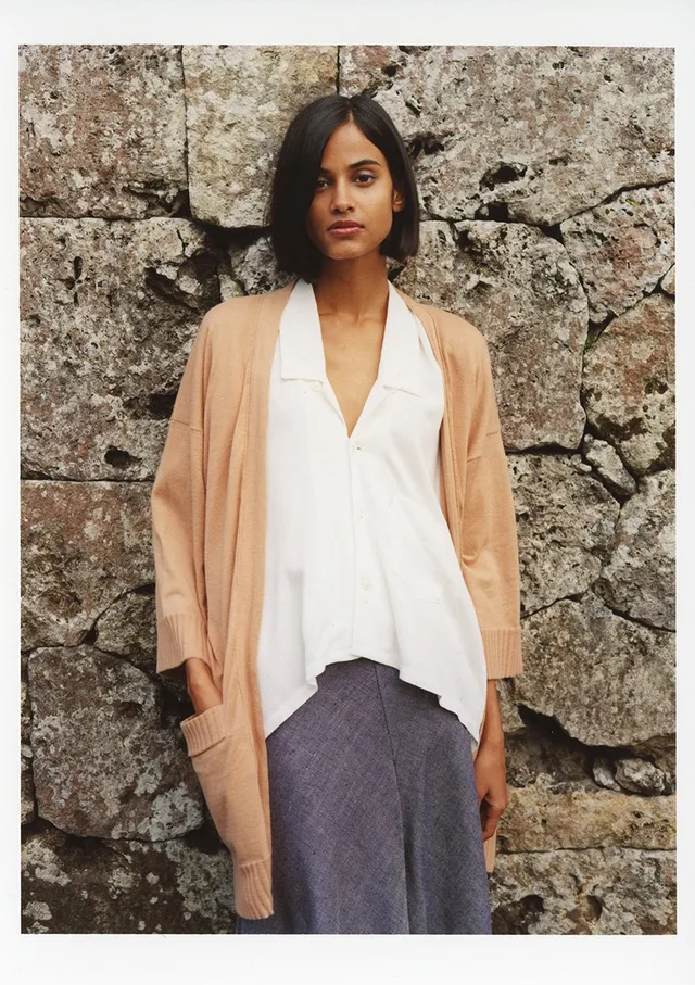 FLARE SKIRT (SILK DENIM) source image