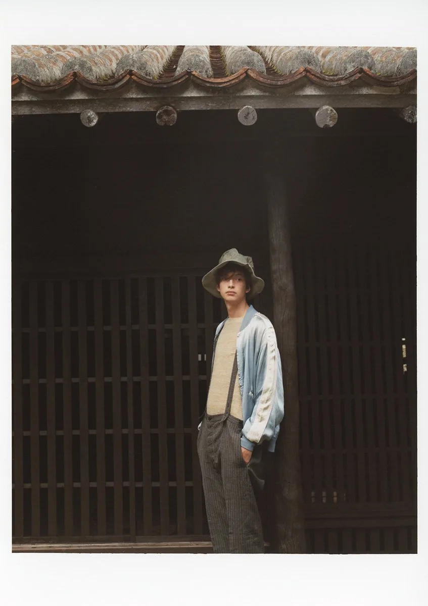 TRAVAILLER BRACES PANTS HERRINGBONE source image