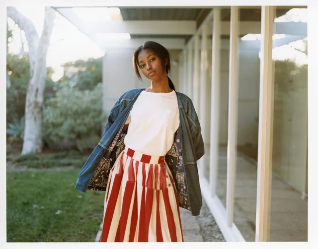 ELEVATION LONG SKIRT CECILE STRIPE source image