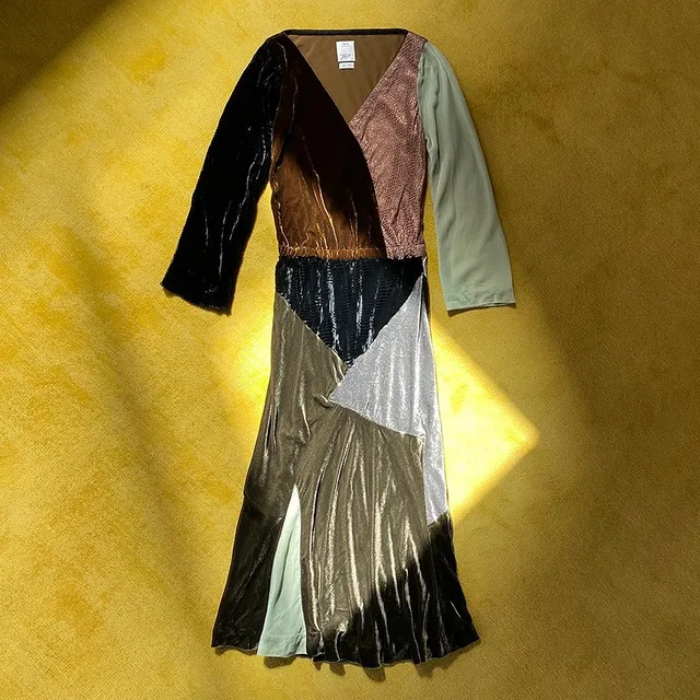 DINE L/S P.W. DRESS (VELVET) product image